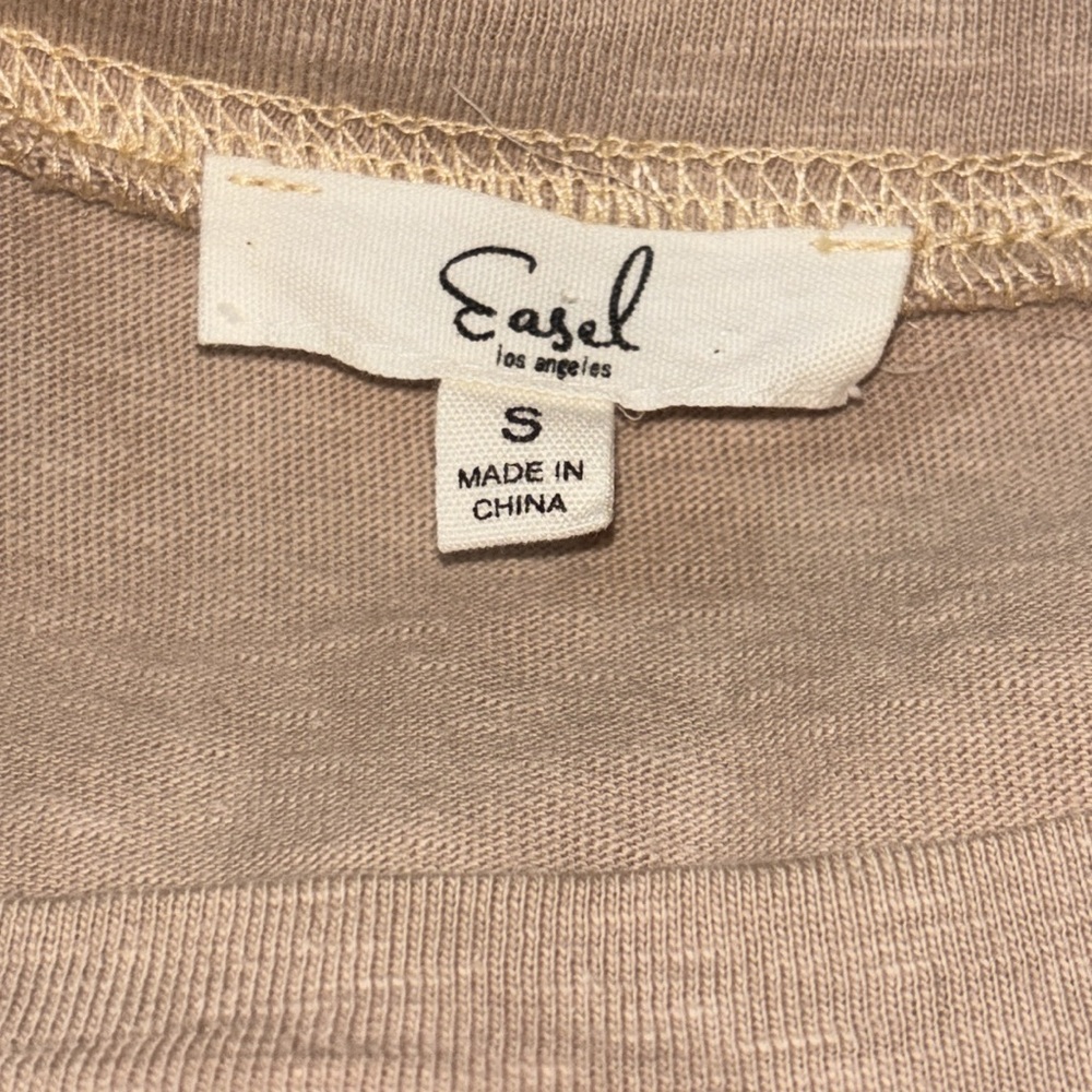 Easel Tan Top with Multicolor Sleeves - Picture 6 of 8